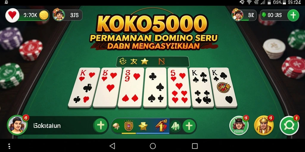 Screenshot gameplay KOKO5000 yang menampilkan aksi seru permainan Domino.