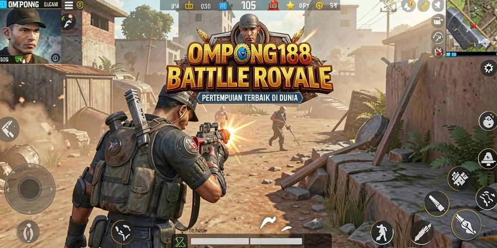 Tangkapan layar OMPONG188 menunjukkan aksi mendebarkan dalam pertarungan Battle Royale.