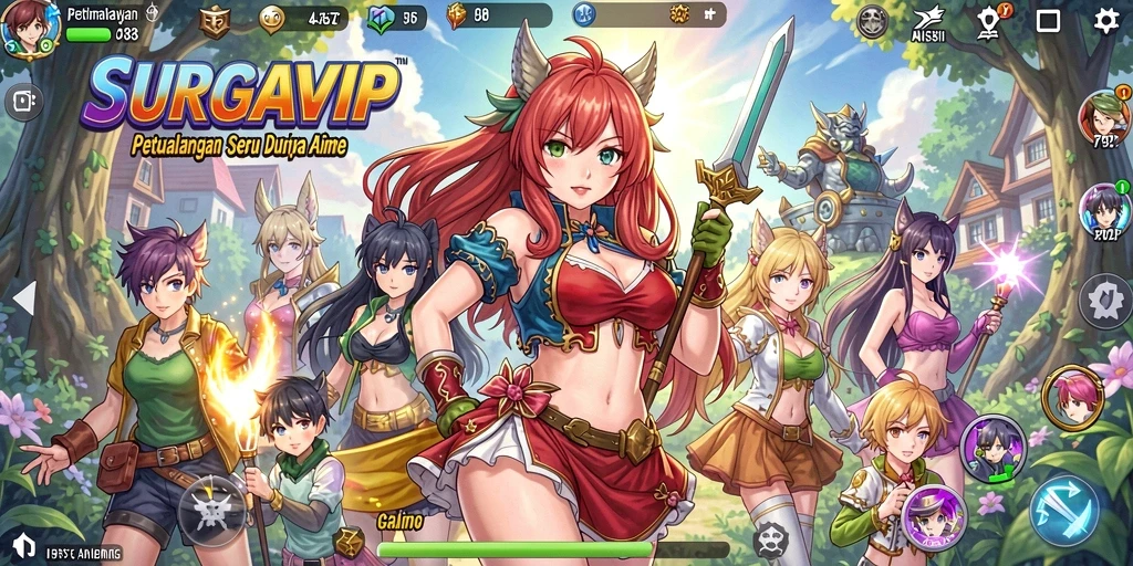 Tampilan gameplay menarik di dunia Anime SURGAVIP.